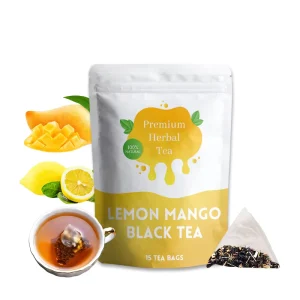 OEM Label Organic High Energy Tea Caffeine Blend Rich in Vitamines Lemon Mango Black Tea
