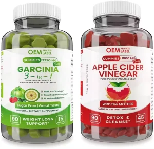OEM ODM Apple Cider Vinegar Gummies ACV Detox and Cleanse for Digestion and Heart Health Support