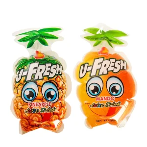 OEM ODM Factory Custom Pineapple Special Shape Drinking Pouches Plastic Orange Injection Pouch for Juice and Energy Drinks