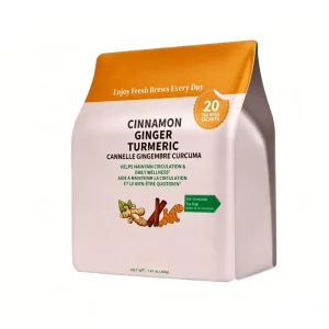 OEM ODM Ginger Turmeric Cinnamon Herbal Tea ISO22000 Halal 20 Bags 40g