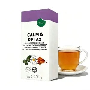 OEM ODM Herbal Tea with Chamomile Lavender Lemon Balm ISO22000 Halal 20 Bags 40g
