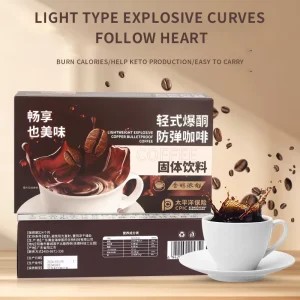 OEM ODM Keto Fruit Flavor Slimming Weight Loss Instant Coffee Black Coffee Packaging