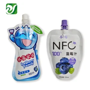 OEM ODM Stand up Spout Pouch Custom Printed Blueberry Juice Packaging Plastic Bags