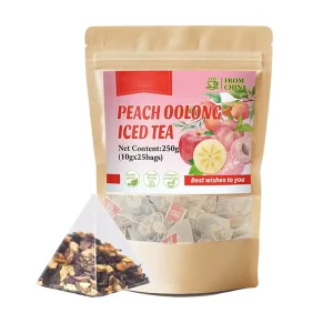 OEM Peach Oolong Fruit Tea Bags Natural Peach Flavor Blended with High quality Oolong Tea Refreshing & Sugar free Herbal Tea