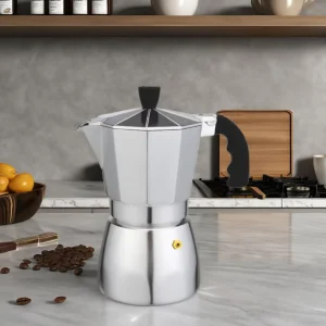 OEM Portable Eco-Friendly Food Grade Aluminum Alloy Italian Espresso Mocha Pot Coffee Maker Lid Metal Authentic Italian Moka Pot