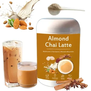 OEM Private Label Organic Collagen Chai Latte Blended Mushroom Coffee Powder with Almond Milk Latte Powder