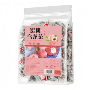 OEM Private Label Peach Oolong Tea Blended Fruit Tea 3g*50 Pyramid Tea Bags Bulk Natural Peach Apple Flavored Tea