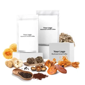 OEM Supplier of Mushroom Extract Instant Mushroom Coffee Powder with Reishi Chaga Lions Mane Cordyceps Mushroom Mixed Powder