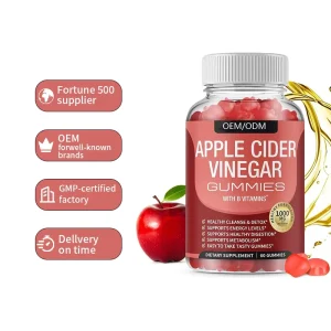OEM Vegan Private Label Adult Gummy Candy Apple Cider Vinegar Vitamin ACV Premium Vitamins Digestion Support Not for Newborns