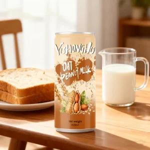 Oat Peanut OEM Brand Instant Beverage 310ml Aluminum Cans Print Logo Low Calorie Low Fat Fortified Calcium Plant Based