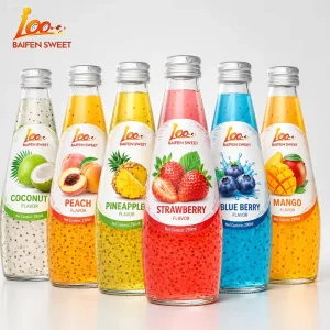 Oem 350ml Chia Seed Drink With Fruit Juice Haccp Halal High Quality Free Sample/design Beverage