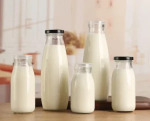 Old Yogurt Bottle 200ml 250ml 500ml Glass High Temperature Resistant Fresh Milk Bottle Pudding Glass Bottle with Tinplate Lid