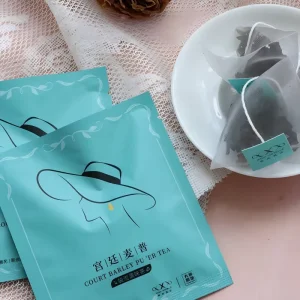 Organic Blooming Tea Zhi Ming Xuan Palace Mai Pu Pu’er Barley Flavours 3g Tea Bags 100 Bags Pack Hotel Room Use 3 Year Shelf