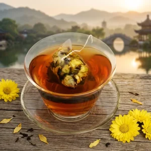 Organic Chrysanthemum Pu’er Tea 6g*50 Bags Triangle Bag Commercial Tea for Restaurants and Hotels