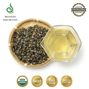 Organic EU USDA Certified Grade AAA Jasmine Dragon Pearl Green Tea with Floral Sweet Natural Taste Relieve Stress for
