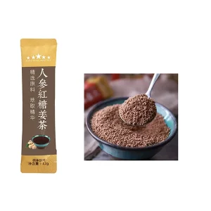 Organic Ginseng & Ginger Herbal Tea with Honey Powder Light Brown Sugar Extract GMP Certified AA Grade 120g Tea Bags