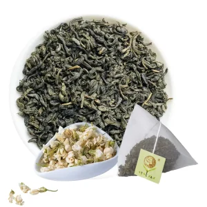 Organic Jasmine Green Tea with Sweet Floral Flavor in Triangle Tea Bag