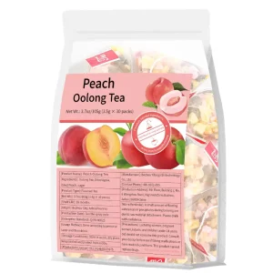 Peach Oolong Fruit Tea Bags Natural Dried Peach Apple Blended Oolong Tea Fresh Sweet Fruity Aroma Peach Oolong Tea for Women