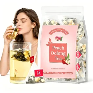 Peach Oolong Tea Bags Individually Wrapped No Additives Cold & Hot Brew Flavored Tea Sachets OEM ODM Private Label