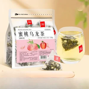 Peach Oolong Tea Bags Natural Fruit Flavored Pyramid Tea Bags OEM Private Label Peach Oolong Tea From Source Factory