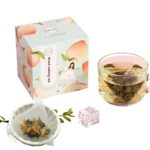 Peach Oolong Tea Cold Brewed No Boil Triangular Tea Bags 48g White Card Gift Box