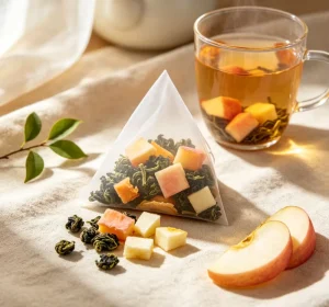 Peach Oolong Tea Premium Dried Peach & Apple Naturally Sweet & Fruity Rich Antioxidants Bulk Bagged Private Label