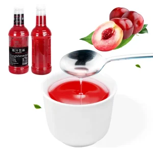 Peach Syrup Liquid Bottle 1L for Milk Tea and Smoothie Bubble Tea Ingredients No Additives