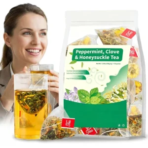 Peppermint Clove Honeysuckle Herbal Health Tea Bag Caffeine Free Natural Blended Refreshing Detox OEM/ODM Sachet