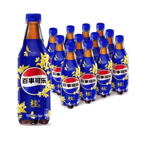 Pepsis Cola Soda Carbonated Beverage White Peach Oolong & Osmanthus Flavored Soda Water 500ml*12