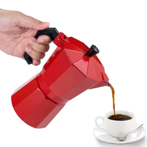 Personalized Custom Color Aluminum Moka Pot 50ml 100ml 150ml Portable Italian Coffee Maker Set with Colorful Box