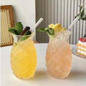 Pineapple Shape Glass Cup Borilicate Glass Cup for Juice