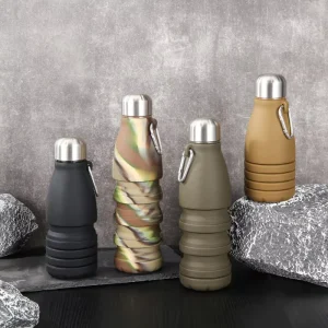 Platinum Grade Silicone Telescoping Cola Bottle Cross Border Exclusive Outdoor Sports Foldable Water Bottle 550ml Model