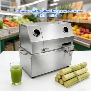Plug-in + Battery Dual-use Commercial Cold Press Automatic Sugarcane Juicer Extractor With Skin Polishing Function 300KG/H