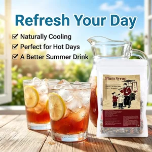 Plum Syrup Herbal Tea with Sour Plum Hawthorn & Osmanthus OEM Custom Private Label Manufacturer for Digestion Boost