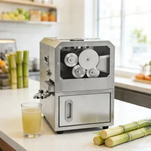 Portable 4 304SUS Rollers Sugarcane Juicer Machine Sugar Cane Squeezer Extrusion Machine Indoor Outdoor Use