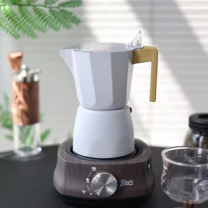 Portable Espresso Moka Coffee Pot Mocha Pot Mokapot Aluminium Stovetop Kitchen Pot with Transparent Lid