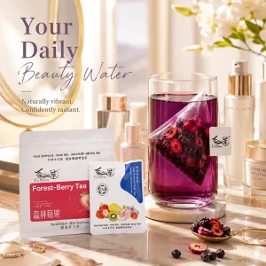 Premium 150g Organic Multi Berry Apple Tea 5 Bags Caffeine Free Health Tea with Dried Peach & Cili Fruit