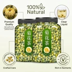 Premium Chrysanthemum Loose Leaf Tea 150g Jar High Grade Dried Flower Buds