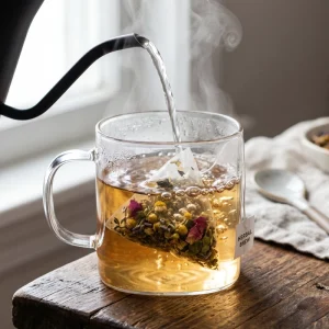 Premium Dampness Dispelling Herbal Detox Tea 12 Ingredients Zero Sugar Nylon Pyramid Tea Bags 20 Bags Individual Packs