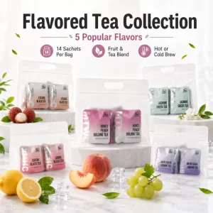 Premium Flavored Tea 42g 14 Sachets Fruit Tea Blend Hot Cold Brew Daily Refreshing Drink Office Travel Adults Pack