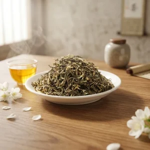 Premium Fresh Blended Loose Leaf Green Tea with Natural Jasmine Scent Spiral Shapes 500g Pack Slim