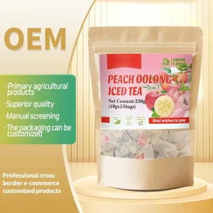 Premium Fruit Flavored Sugar free Tea Hot & Cold Brewing Peach Oolong Iced Tea Bags for Milk Tea & Beverage Base