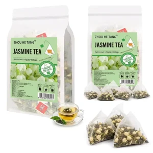 Premium Jasmine Green Tea Natural Scented Flower Tea Individually Wrapped Pyramid Tea Bags OEM Private Label Sugar Free