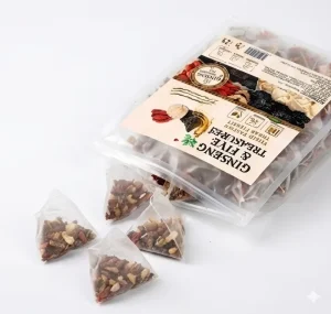 Premium Organic Bozhou Sourced Ginseng Five Treasures Herbal Tea Bag Sugar Free Caffeine Free Anhui World Capital Herbal