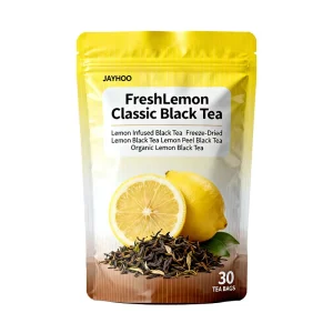 Premium Organic Lemon Black Tea Freeze Dried Lemon Slices & Yunnan Black Tea Loose Tea in Box No Additives Fragrant Flavor