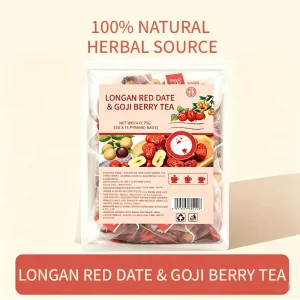 Premium Organic Longan Red Date Goji Berry Herbal Tea Sugar Free Caffeine Free Pyramid Tea Bags Direct Factory