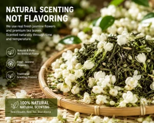 Premium Zhejiang Jasmine Green Tea Loose Leaf 550g Bulk ISO Certified OEM Natural Scented Jasmine Flower Tea Cafs