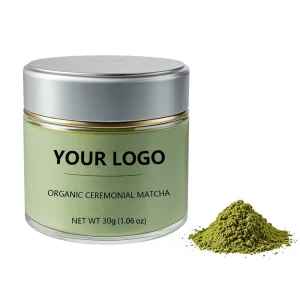 Private Label 6A Ceremonial Grade Organic Matcha Green Tea Powder With 30g 50g Tin Can