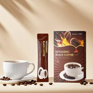 Private Label Keto Instant Black Coffee Powder Healthy Fit Slim Weight Loss Fat Burning Fruit Sugar Flavors Packaged Bag