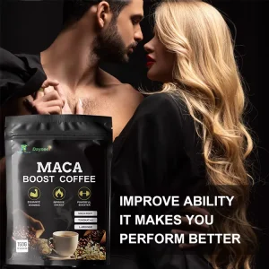 Private Label Men’s Maca Energy Instant Coffee Natural Herbal Healthy Black Maca Powder Infused for Male Power